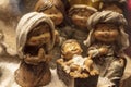 Figurines of jesus in manger with joseph and mary