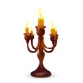 Holy old candlestick with burning candles