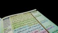 Tajweed Qur'an, with colorful writing, to make it easier to read the Qur'an. The Quran is the holy book of Islam. Royalty Free Stock Photo