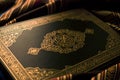 Glimmer of Faith: Quran in Golden Light