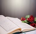 Holy Quran and roses.