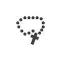 Holy rosary beads vector icon