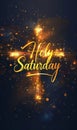 Holy Saturday - calligraphy lettering with abstract cross or crucifix. Religious holiday concept background Royalty Free Stock Photo