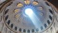 The Holy Sepulchre Church inside from top in Jerusalem timelapse. Royalty Free Stock Photo