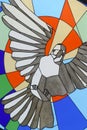 Holy Spirit Bird, stained glass Royalty Free Stock Photo