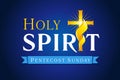 Holy Spirit, Pentecost Sunday with cross in fire Royalty Free Stock Photo