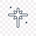 Holy star vector icon isolated on transparent background, linear