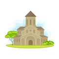 Holy Trinity Cathedral as Georgia Country Attribute Vector Illustration