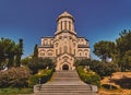 Holy Trinity Cathedral of Tbilisi on a sunny day, front view Royalty Free Stock Photo