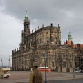 Holy trinity church on Theaterplatz square in Dresden