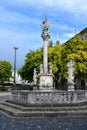 Holy Trinity Column at Fish Square in Bratislava Royalty Free Stock Photo