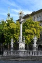 Holy Trinity Column at Fish Square in Bratislava Royalty Free Stock Photo