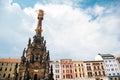 Holy Trinity Column at Horni Namesti old town Upper Square in Olomouc, Czech Republic Royalty Free Stock Photo