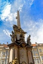 Holy Trinity Column Plague Column at Lesser Town Square Mala Strana. Prague, Czech Republic Royalty Free Stock Photo