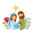 holy virgin mary and saint joseph with baby jesus