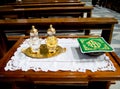 Holy water and holy wine ready for mass Royalty Free Stock Photo