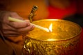 Holy water, the monks and religious rituals Royalty Free Stock Photo
