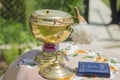 Holy water and prayer. Royalty Free Stock Photo