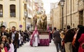 Holy Week procession, the Donkey among the crowd, on Palm Sunday in Zamora, Spain.