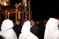 Holy Week procession of the Paso (Platform or Throne) of the Virgin Mary and the Child through the streets at night