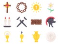 Holy week related flat icon set 4, vector illustration