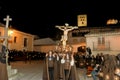 Holy Week in Zamora on the night of Holy Wednesday, procession of the Brown Layers of the Brotherhood of Penitence of the Holy Chr