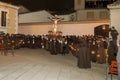 Holy Week in Zamora on the night of Holy Wednesday, procession of the Brown Layers of the Brotherhood of Penitence of the Holy Chr