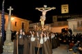 Holy Week in Zamora on the night of Holy Wednesday, procession of the Brown Layers of the Brotherhood of Penitence of the Holy Chr