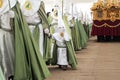 Holy Week in Zamora, Spain. Little penitent holding hands with another penitent in the procession of the Virgin of Hope.