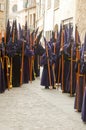 Holy Week in Zamora, Spain. Procession of the Brotherhood of Santa Vera Cruz on the afternoon of Holy Thursday.