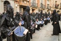 Holy Week in Zamora, Spain, procession of JesÃÂºs Nazareno section of Ladies of the Virgin of Solitude.