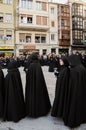 Holy Week in Zamora, Spain, procession of JesÃÂºs Nazareno section of Ladies of the Virgin of Solitude.