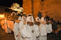 Holy Week in Zamora, Spain. Procession on the night of Passion Saturday of the Penitential Brotherhood of Our Lord Jesus, Light an