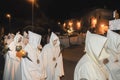 Holy Week in Zamora, Spain. Procession on the night of Passion Saturday of the Penitential Brotherhood of Our Lord Jesus, Light an