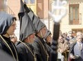 Holy Week in Zamora in Toro, Brotherhood of JesÃÂºs Nazareno and ÃÂnimas, the Conqueros also called cagalentejas on Holy Thursday. Royalty Free Stock Photo