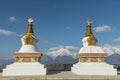 Holy white stupas at Deqing, Yunnan province, China.