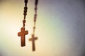 Holy Wooden Christian Cross. Royalty Free Stock Photo