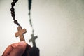 Holy Wooden Christian Cross. Royalty Free Stock Photo