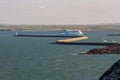 Editorial, Irish Ferries Ferry ship entering the Port of Holyhead harbour harbor