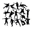 Hip Hop Dancers Silhouettes Royalty Free Stock Photo