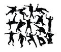 Hip Hop and Dance People Silhouettes Royalty Free Stock Photo