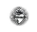 Sacred Heart of Jesus with Light Royalty Free Stock Photo