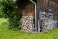 Firewood Piles at a Shed