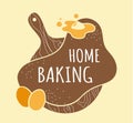 Homa baking. Cook logolype. Bakery and cookery logo. Food preparing course, kitchen decor. Lettering sticker. Restaurant