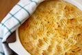 Homade Shepherd's Pie in casserole dish Royalty Free Stock Photo