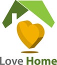 Love house stock logo vector. Abstract house logo. Vector Illustration on white background Royalty Free Stock Photo