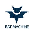 Bat machine logo stock. Stock logo template, flat design Royalty Free Stock Photo