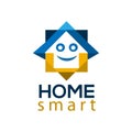 Home smart stock logo vector. Abstract house logo. Vector Illustration on white background Royalty Free Stock Photo