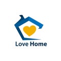 Love house stock logo vector. Abstract house logo. Vector Illustration on white background Royalty Free Stock Photo