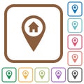 Home address GPS map location simple icons